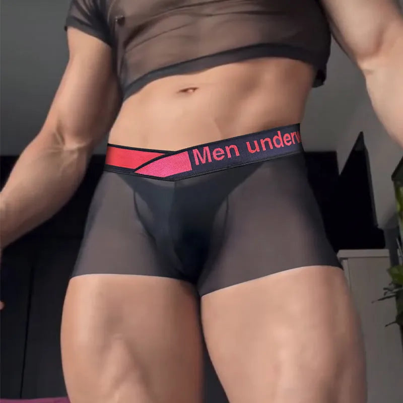 Men's low waist underwear with gradient laser pattern in modal fabric, seamless construction