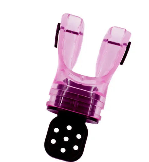Edible silicone diving mouthpiece, 110mm long, shown in various colours including transparent and solid options.