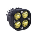 Four-eye vehicle spotlight with aluminium base plate showing white and yellow light options