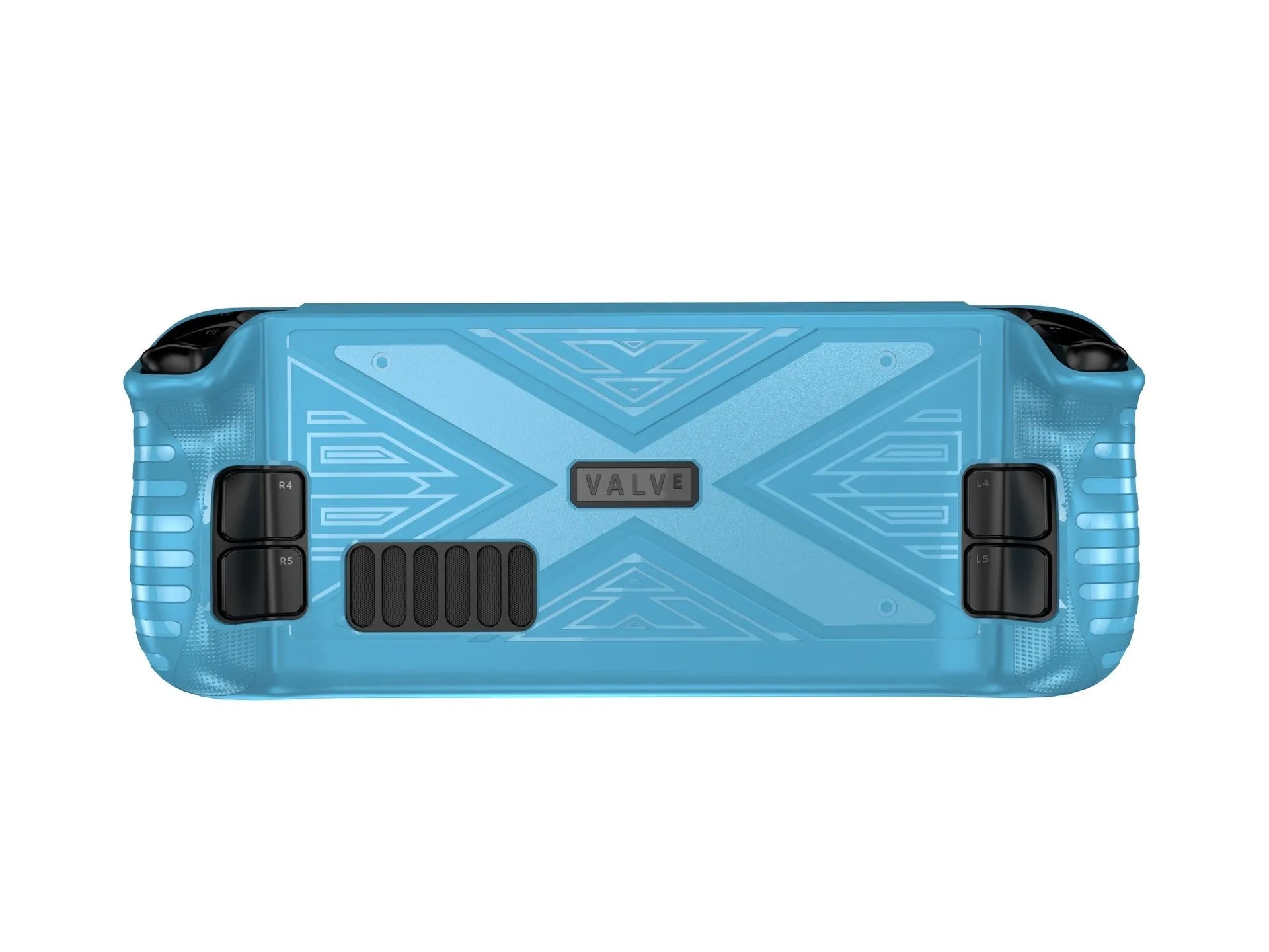 Steam Deck TPU protective case in black, blue, and red colour options showing precise console fit