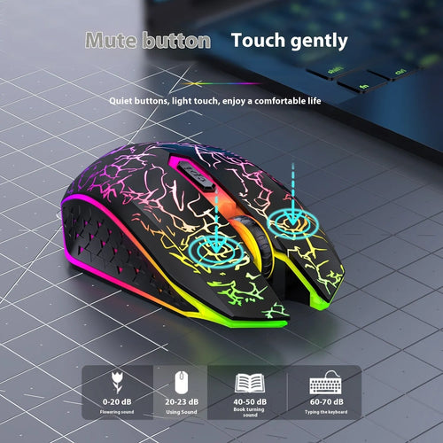 Black and white dual-mode wireless gaming mouse with luminous breathing light and charging cable