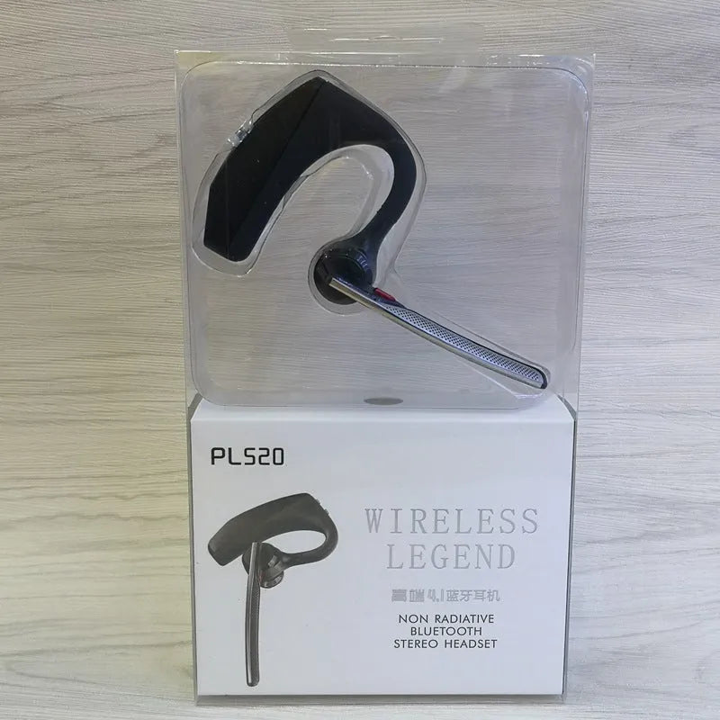 Black stereo Bluetooth sports headphones with a large battery and USB connection.