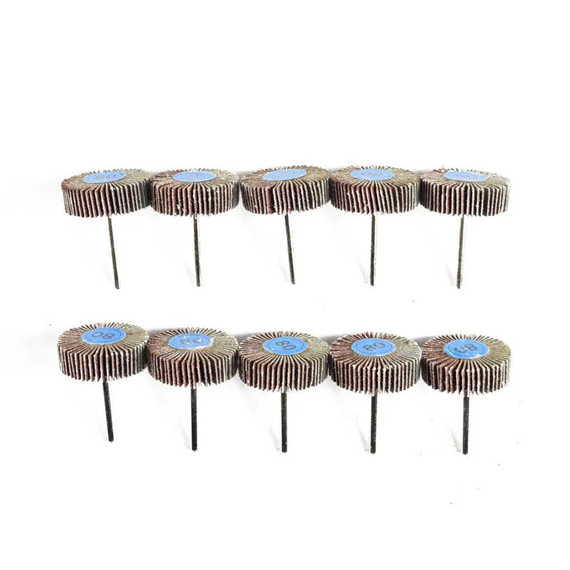 80 grit shutter grinding head with handle, louver abrasive cloth wheel, 32mm outer diameter, 2mm inner bore