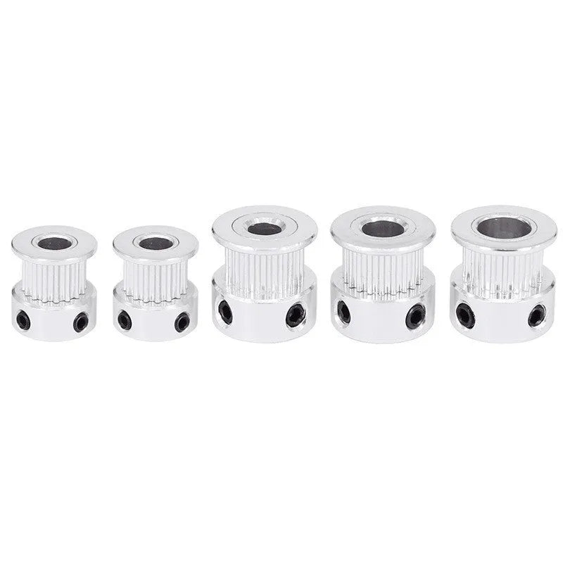 White stainless steel 2GT timing belt wheel extrusion gear for 3D printer accessories with 16 or 20 teeth and 5mm to 8mm inner holes