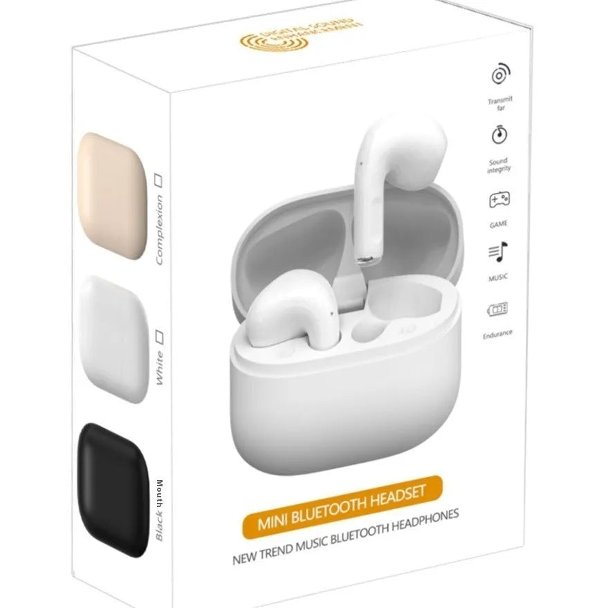 In-ear TWS Bluetooth headset with 15m range, waterproof, voice control, multiple colour options