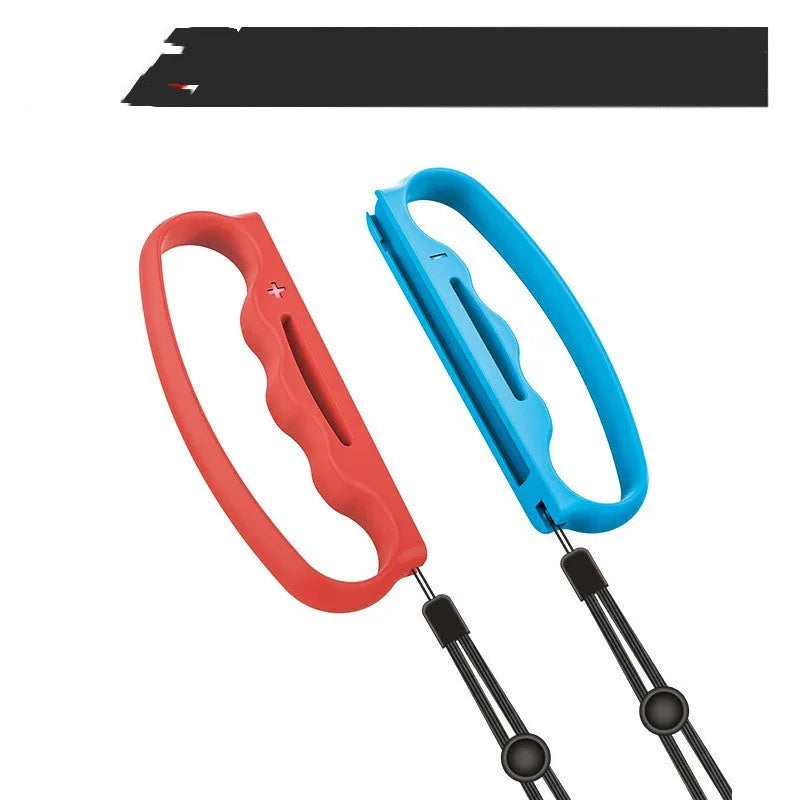 Two black AVS handle grips with hand ropes for Nintendo Switch Joy-Con boxing games.