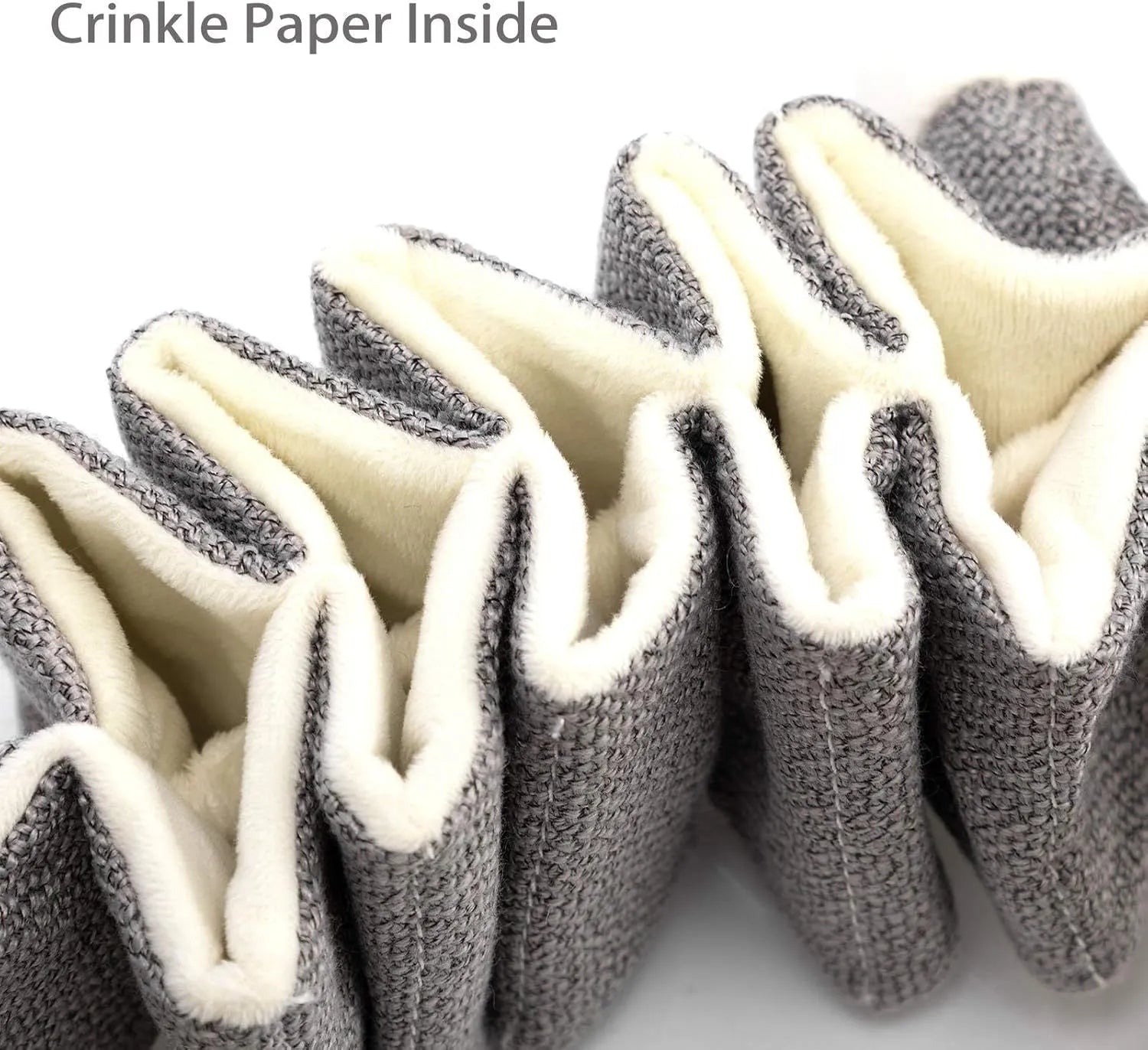 Gray koala-shaped dog chew toy with crinkle paper and squeaker, measuring 30cm.