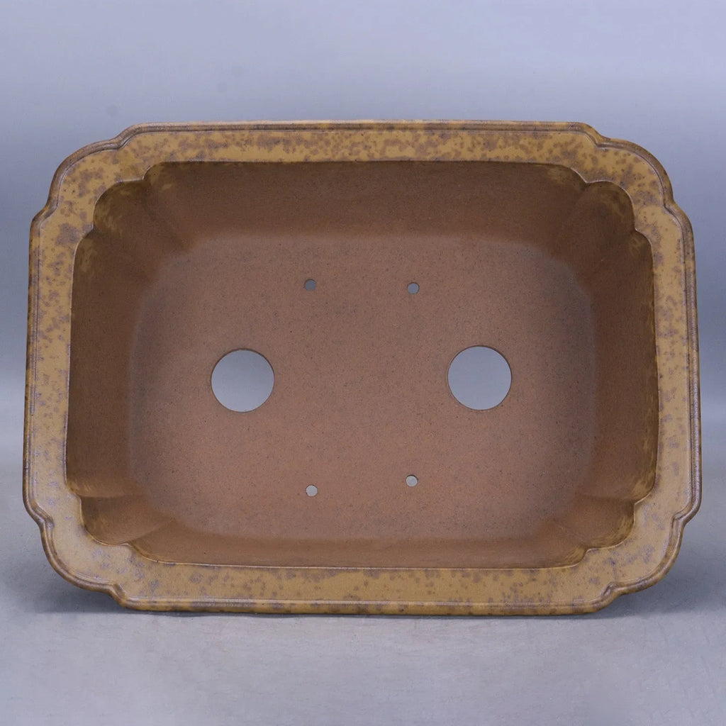 Large rectangular purple sand clay floor planter with modern minimalist design on a wooden floor.