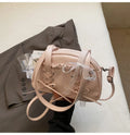 Women's bandage bow handbag in PU leather with shoulder strap and sewing thread detail