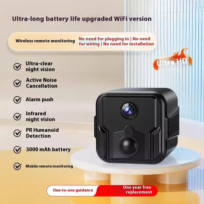 Wireless WiFi security camera with 360-degree rotation capability