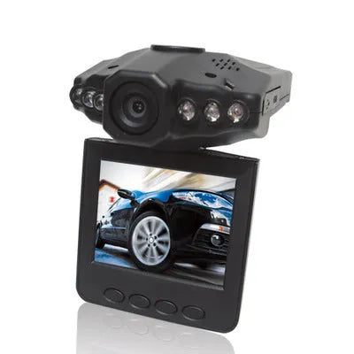 Black HD driving recorder with 2.4-inch rotating colour display, 1280 x 720P video, infrared night vision and USB output