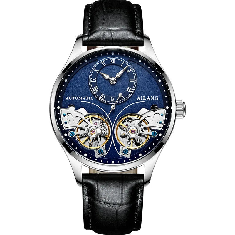 Seiko automatic men's watch with tourbillon and moon phase complications on wrist