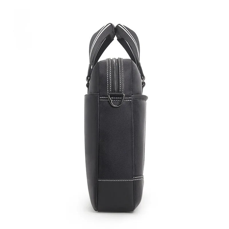 Men's black Oxford cloth large capacity laptop bag 16-inch with soft handle and anti-seismic padding