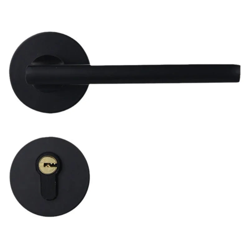 Household indoor split magnetic door lock handle for timber doors with aluminium alloy construction