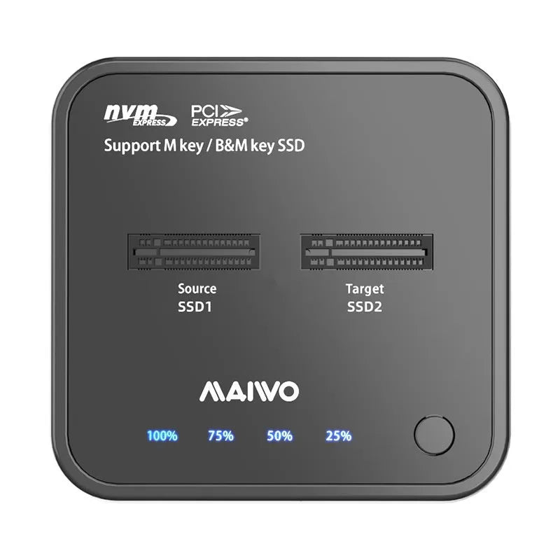 MAIWO K3016 M.2 solid state hard disk dock copier with data cables and power adapter for SSD cloning