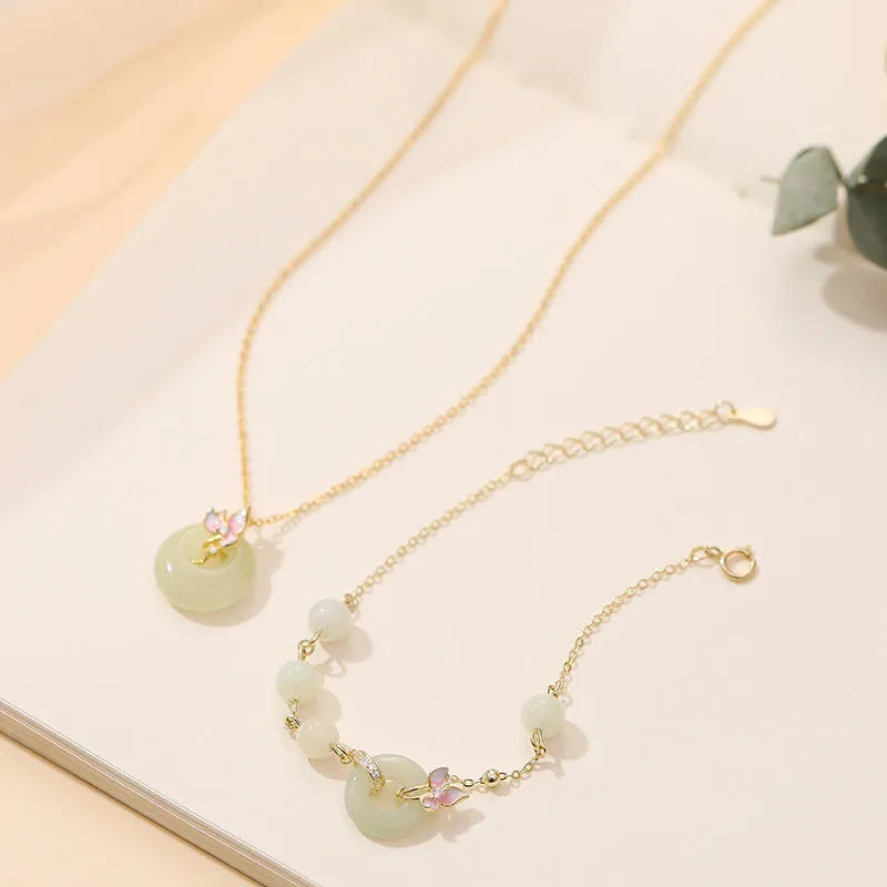 925 silver orchid necklace with peace buckle clasp and floral pendant on O-ring chain