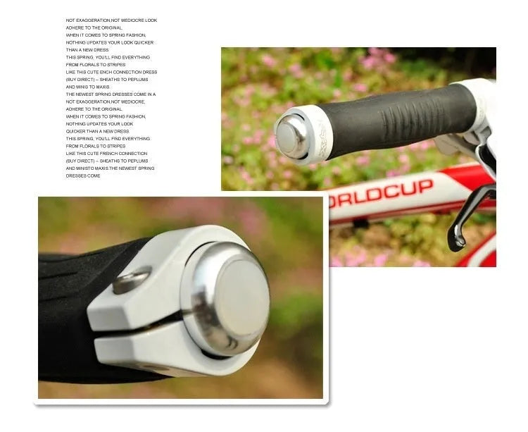 Aluminium alloy bicycle handlebar end lights in anodised colours with red LED illumination