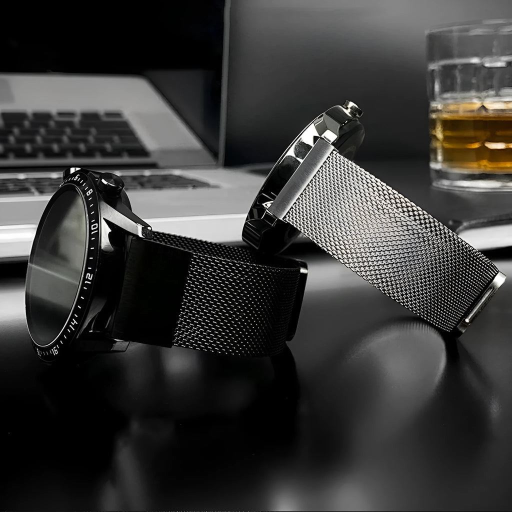 Stainless steel card-style replacement strap for Garmin Fenix watches in silver colour