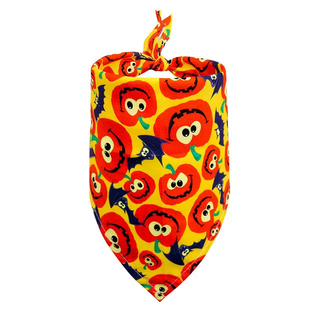 Halloween dog bandana pet skirt with printed pattern in style option 1 on a dog