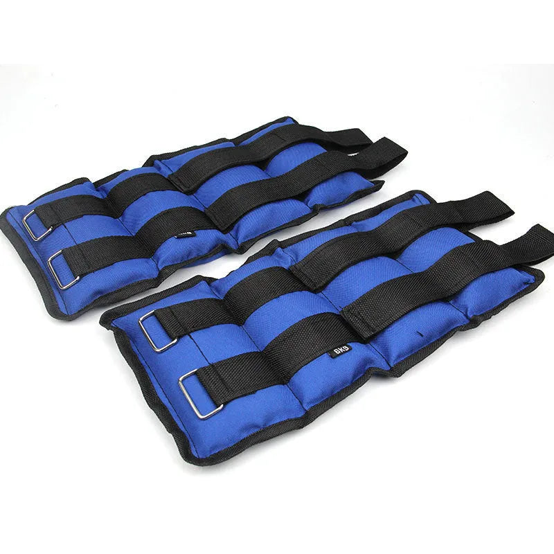 Pair of Oxford cloth legging sandbags for running and track and field weight training.