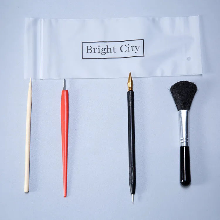 Scratch painting art tools set with 14.5 cm long implements for card paper projects