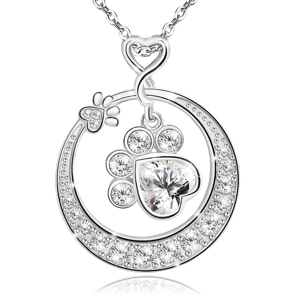 925 silver electroplated necklace with O-ring chain and heart and star motifs