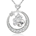 925 silver electroplated necklace with O-ring chain and heart and star motifs
