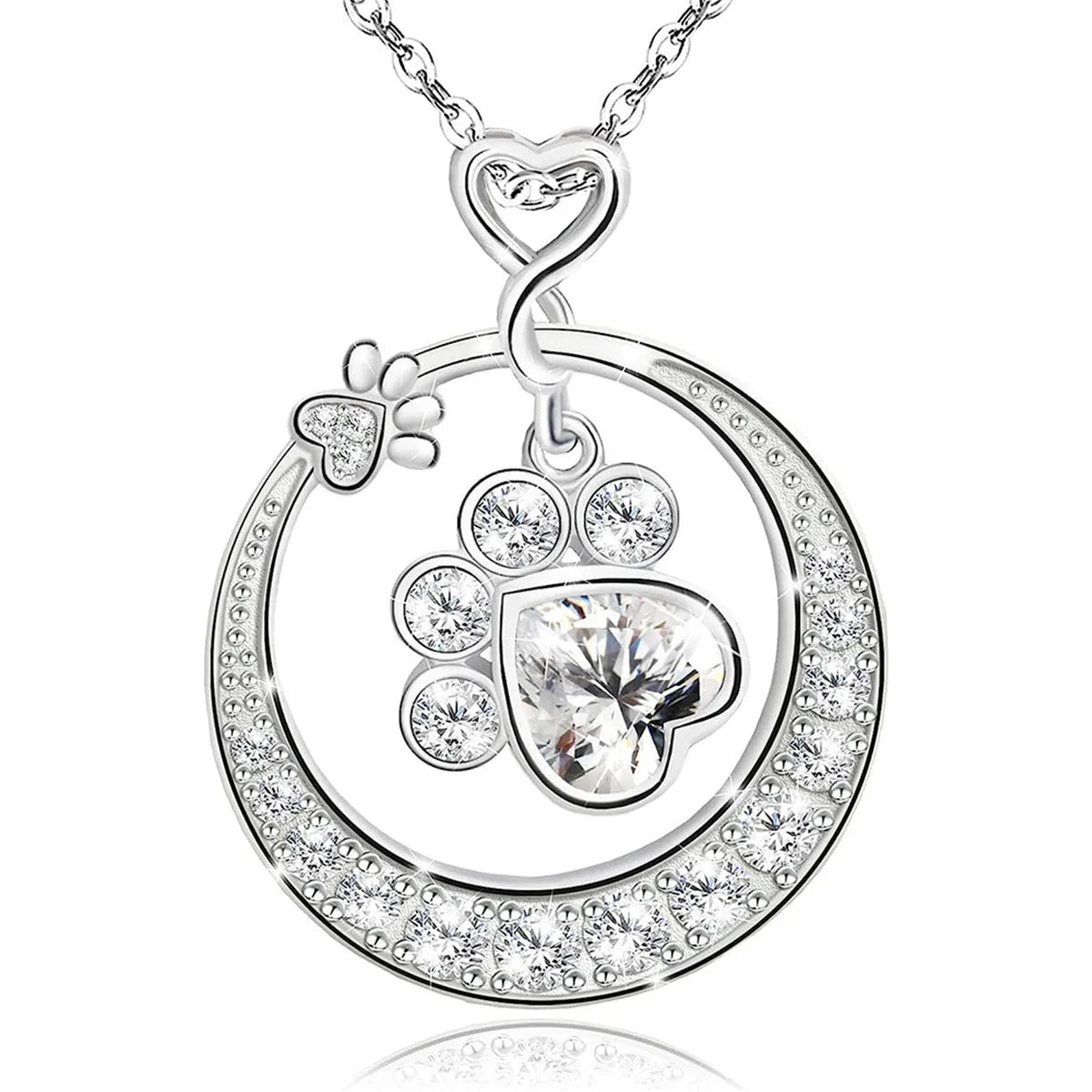 925 silver electroplated necklace with O-ring chain and heart and star motifs