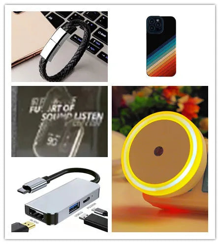 Transparent Bluetooth headset with breathing light and digital display in black