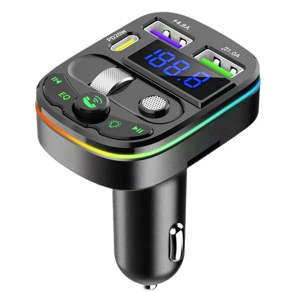 Q28 model on-board Bluetooth receiver for cars with display screen and USB port.