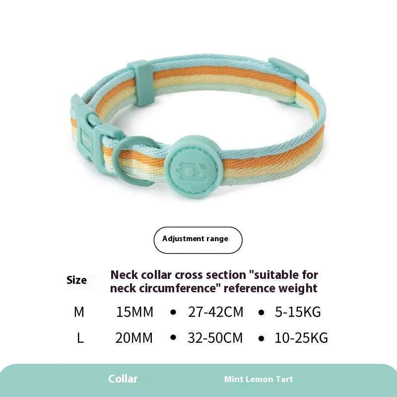 Retro dog collar and chest back harness set for small and medium dogs with hand-holding rope in multiple colours