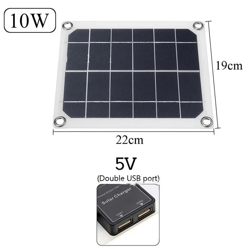Polycrystalline silicon solar panel with dual USB ports for outdoor device charging
