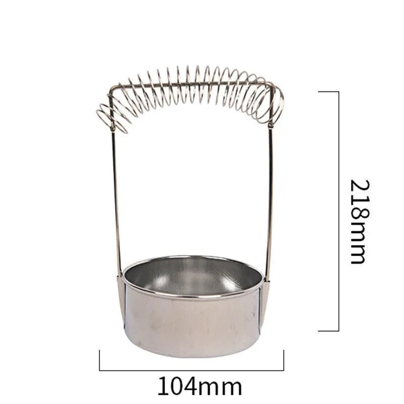 Silver stainless steel oil painting pen washer with brush in spring clamp and leaking plug