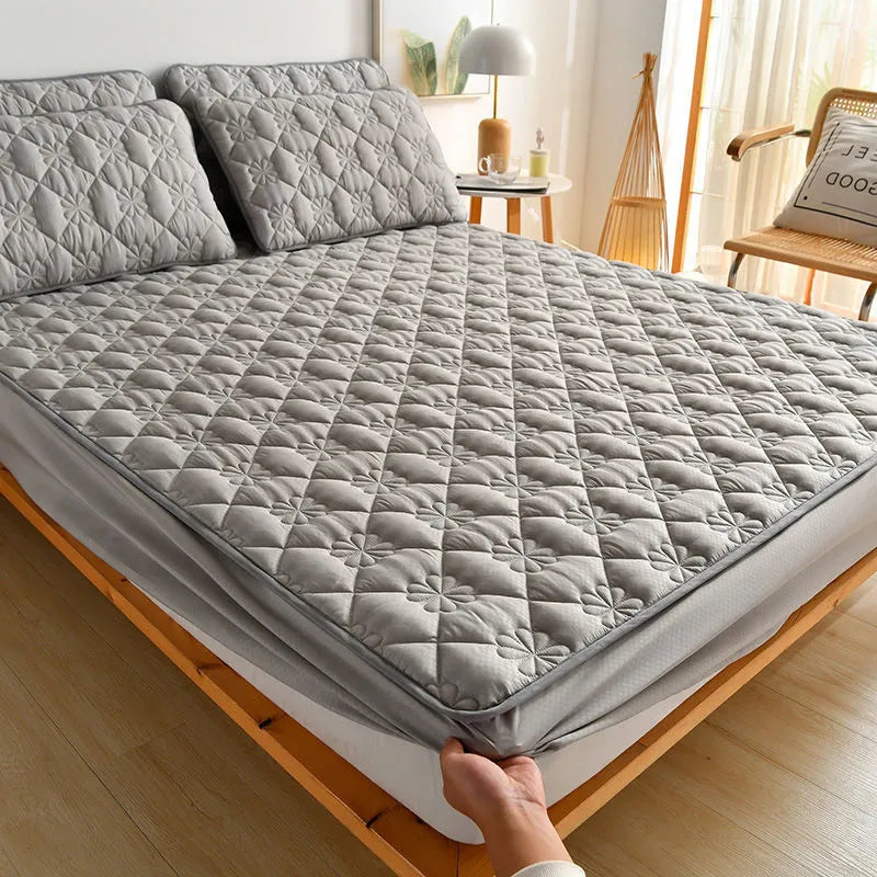 Dust-proof brushed fabric mattress cover in size 150x200cm with fitted sheet style and matching pillowcase