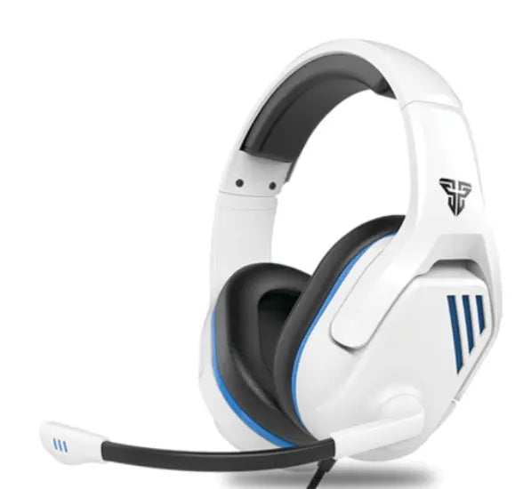 MH86 black and white esports gaming headset with built-in microphone and 2-metre cable