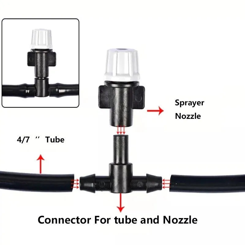 Garden irrigation hose water mist greening system 10m 10 spray suit PE material micro spray series