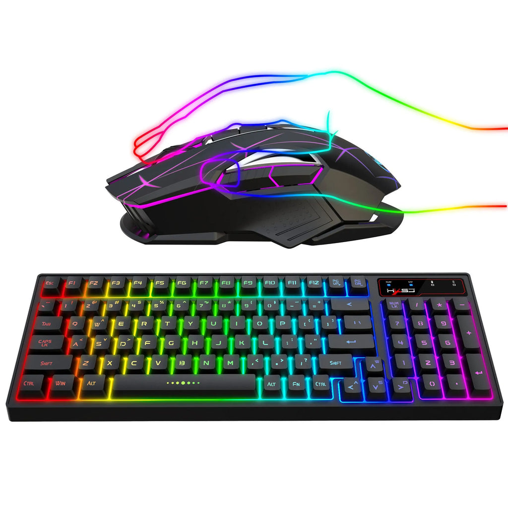 L99 2.4G wireless keyboard and mouse set with 96-key RGB membrane keyboard and 7-key Type-C rechargeable mouse