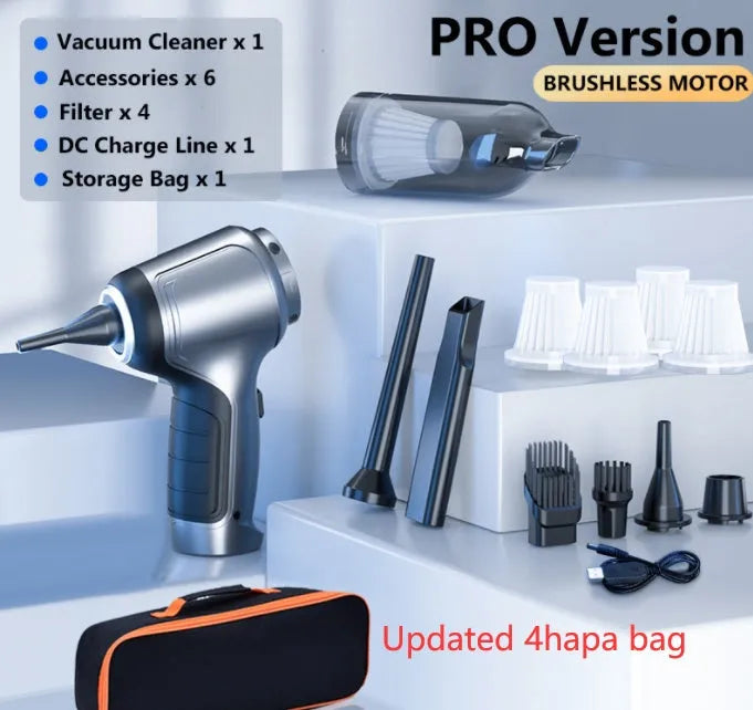 Brushless handheld vacuum cleaner with 12000Pa suction for car and home use