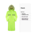 Adult long one-piece waterproof raincoat in navy blue, sizes XXL to XXXXL, full-body outdoor rain cover
