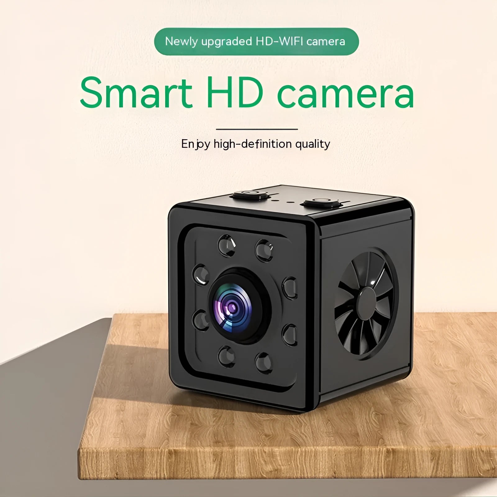 Black K13 remote network sports HD camera with cubic design on its included mounting bracket.