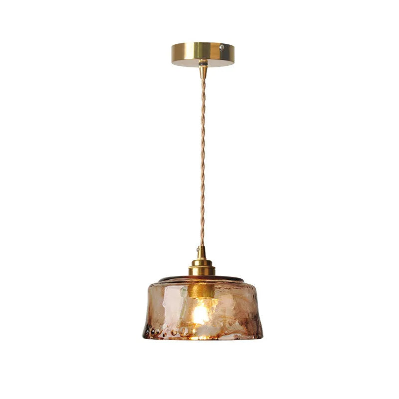 Nordic retro style brass and glass chandelier pendant light for restaurants