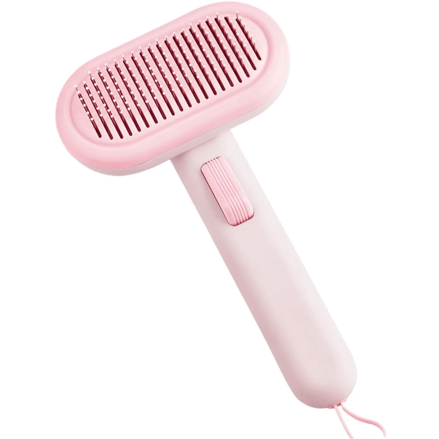 Large pet hair removal comb with stainless steel blade and one-click shaver for cats and dogs in light grey colour