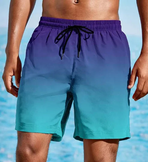 Men's gradient colour 3D digitally printed sport shorts in mesh cloth with athletic design