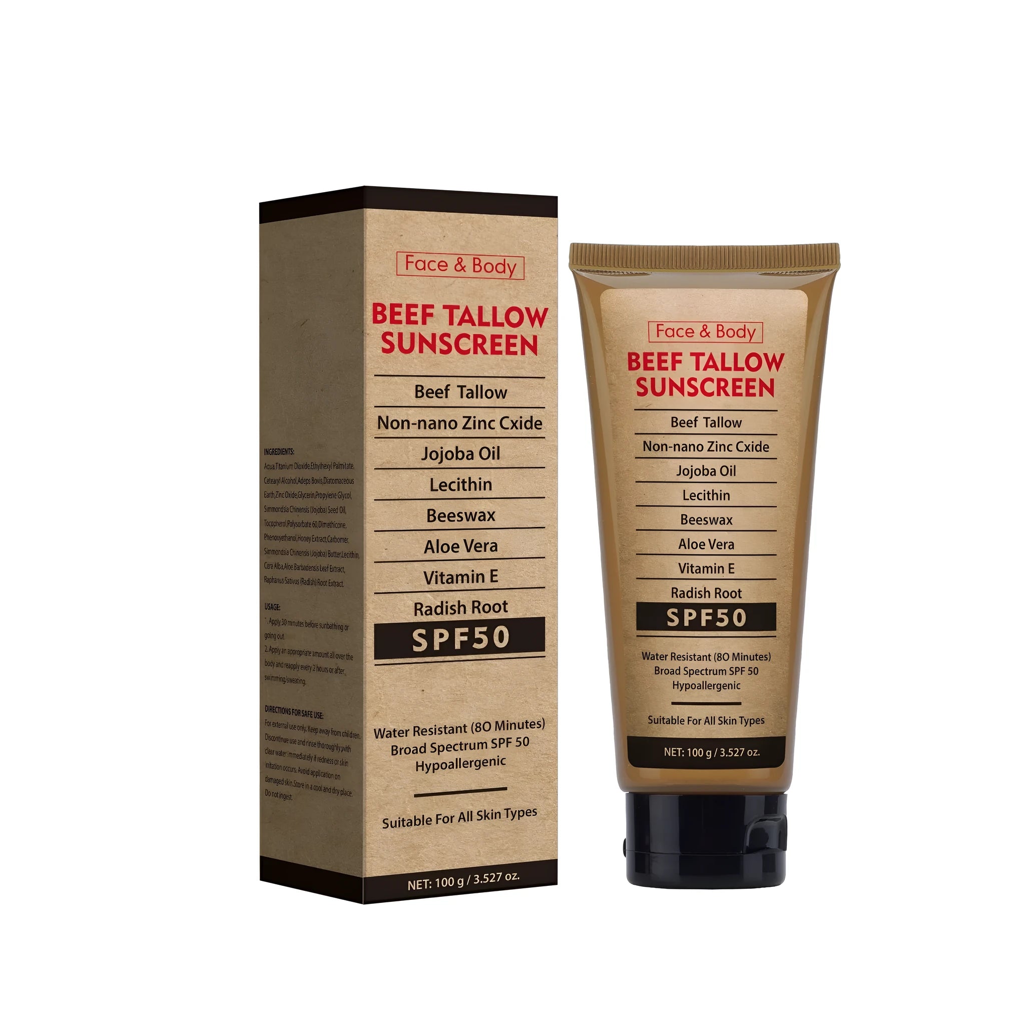 100g jar of organic grass-fed butter protective cream for body, showing waterproof moisturiser.