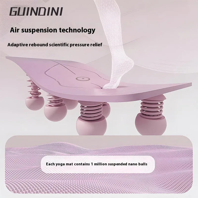 TPE anti-skid striped yoga mat 183x60cm 6mm thick in pink colour for home fitness