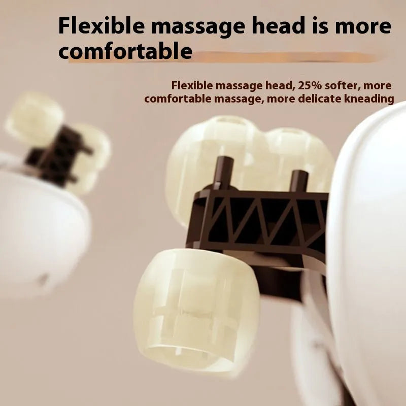 Foldable electric neck and shoulder massager with rechargeable battery in blue colour