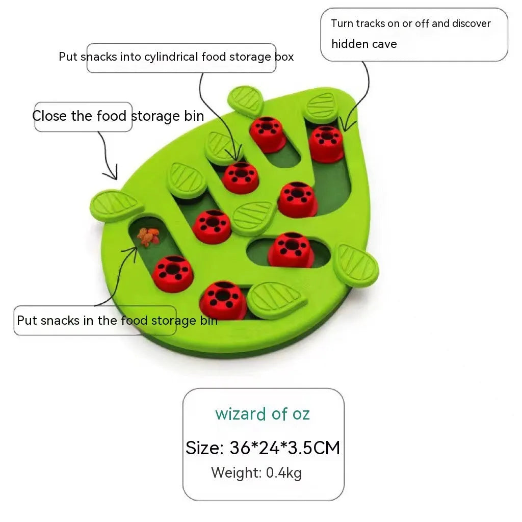 Green PP plastic Christmas slow feeding bowl with Wizard of Oz theme for cats