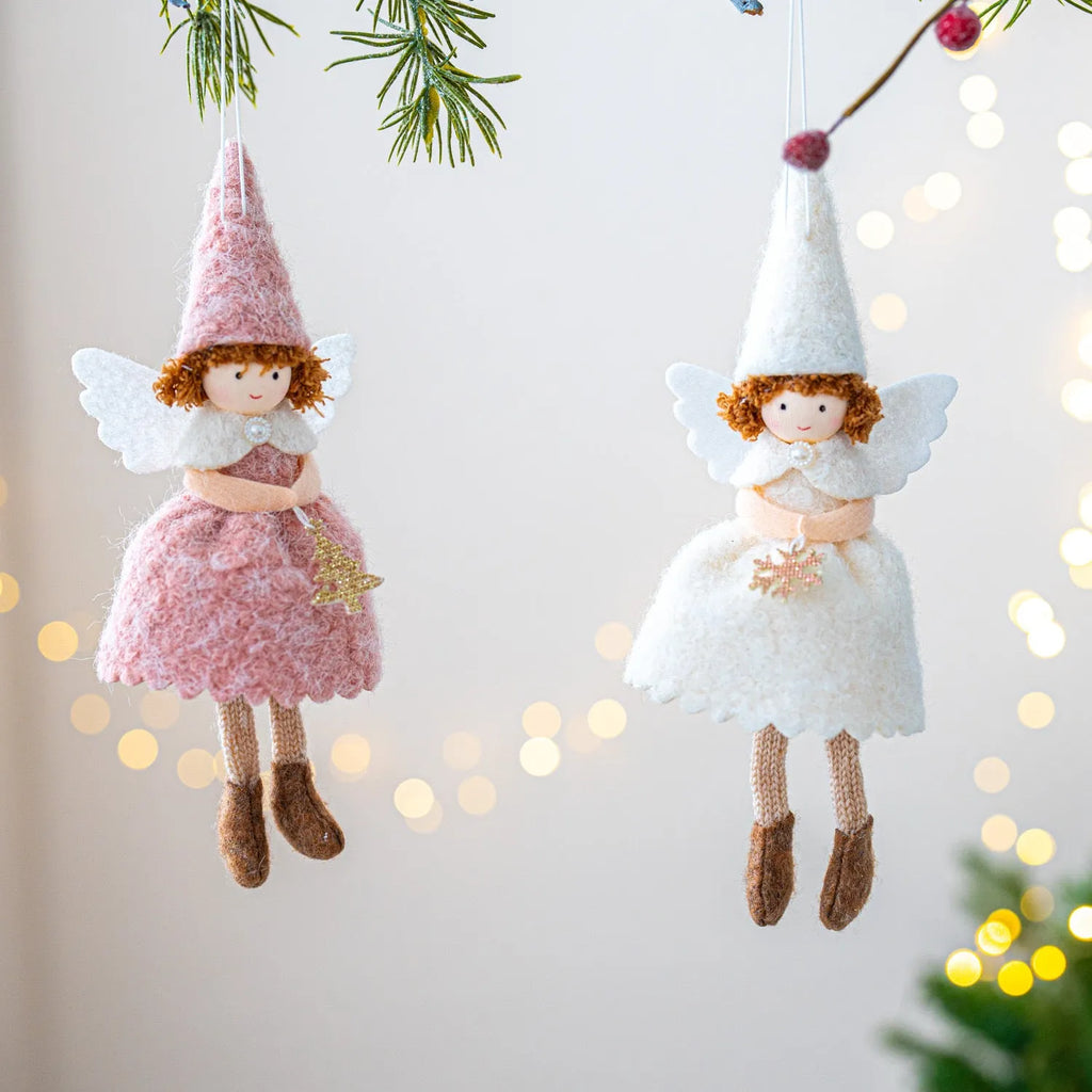 White or pink cloth Christmas felt pendant ornament for girls skirts