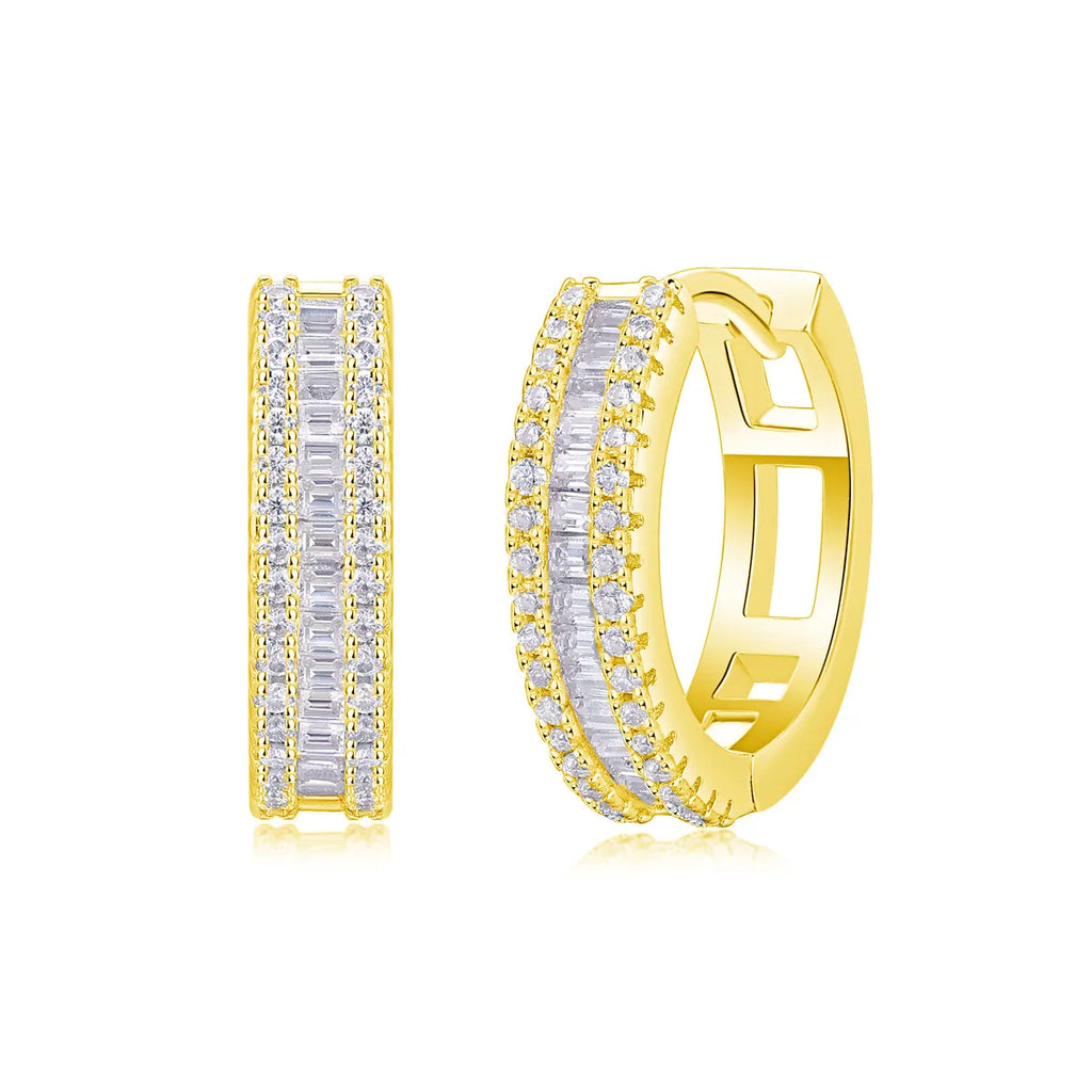 Moissanite stud earrings in S925 silver with platinum plating, 4g pair, gold, platinum or rose gold, gift box