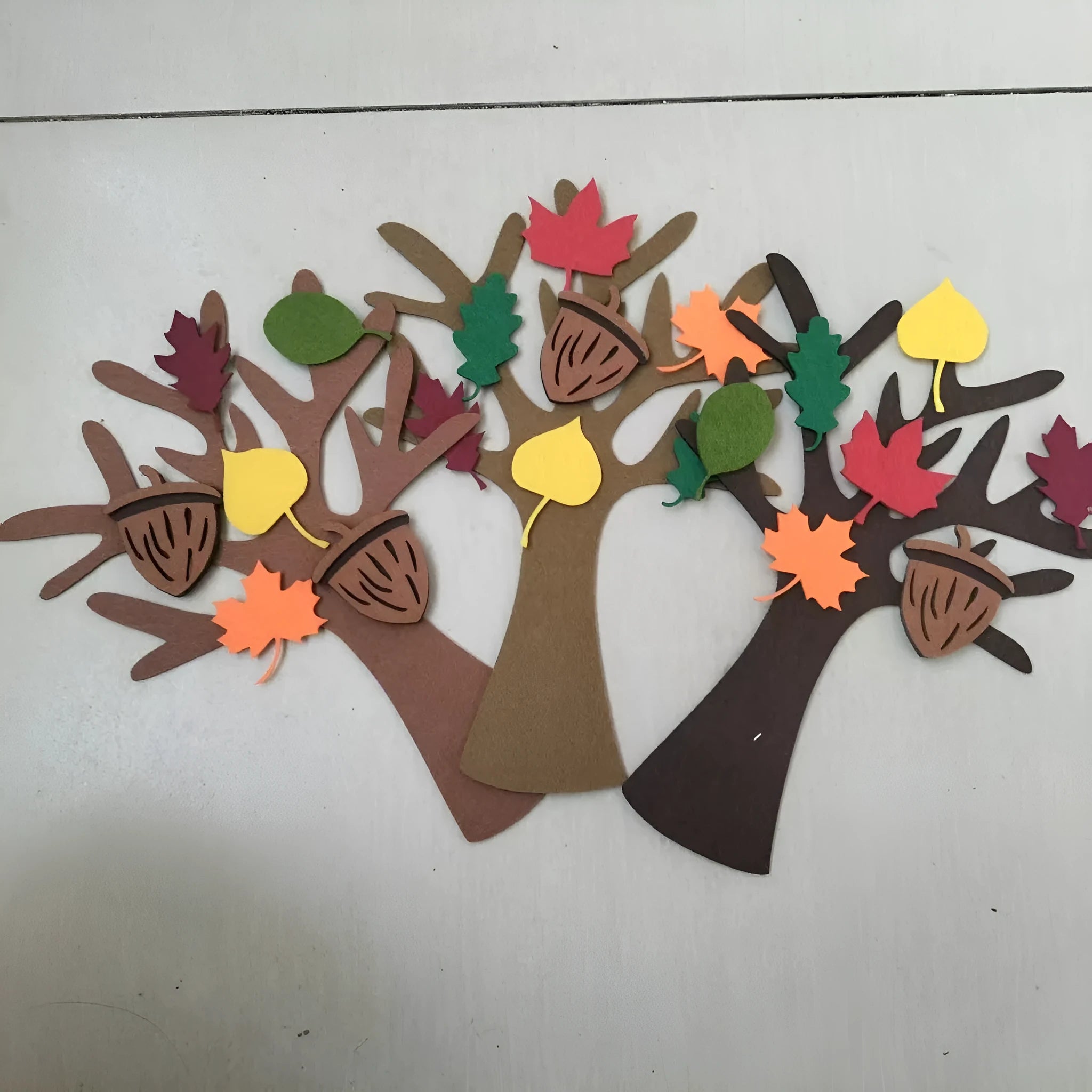 96 PCs felt tree handmade suit children wall hanging outfit with non-woven fabric pieces